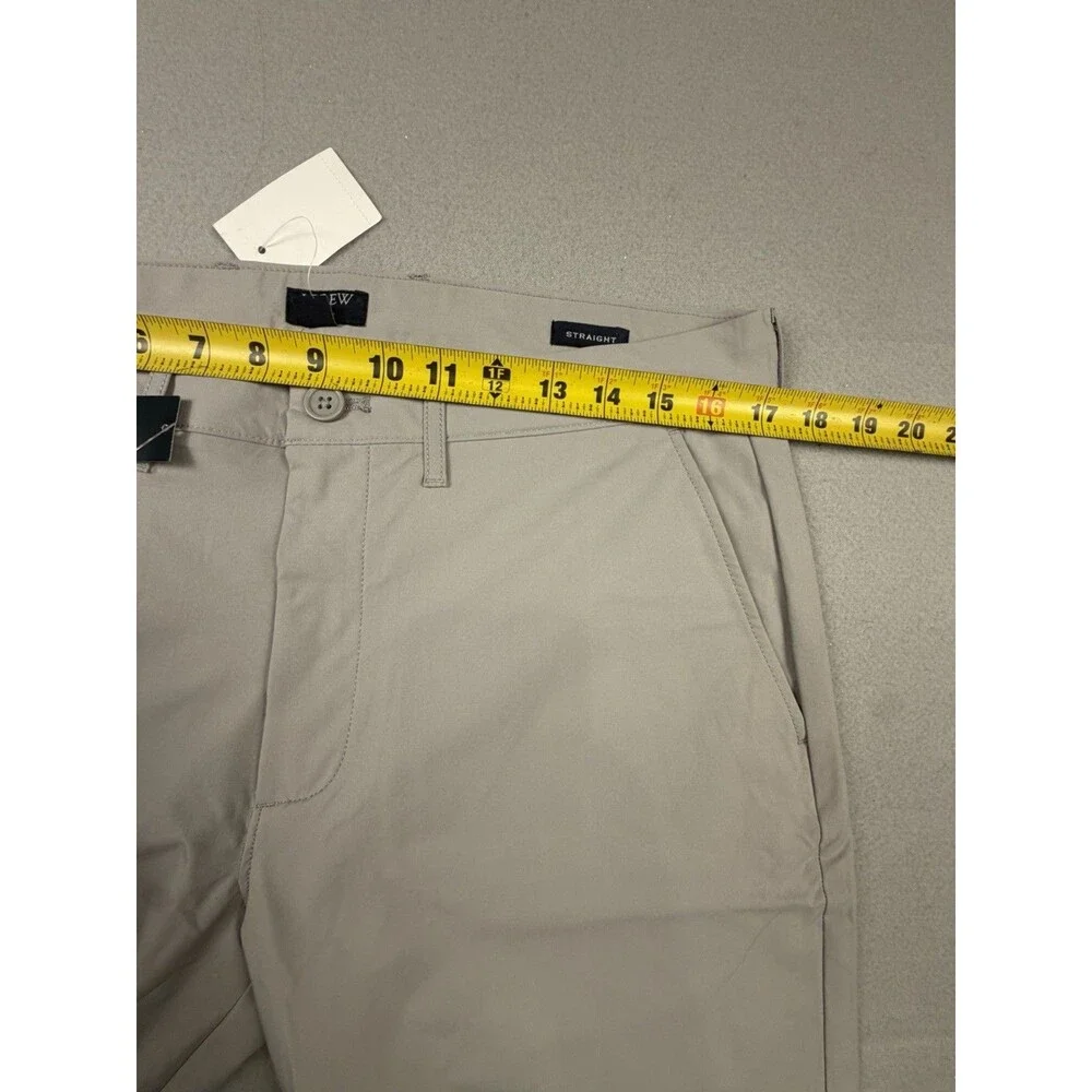J.Crew Flex Tech Straight Fit Pants Gray Flat Front Slash Pockets 32